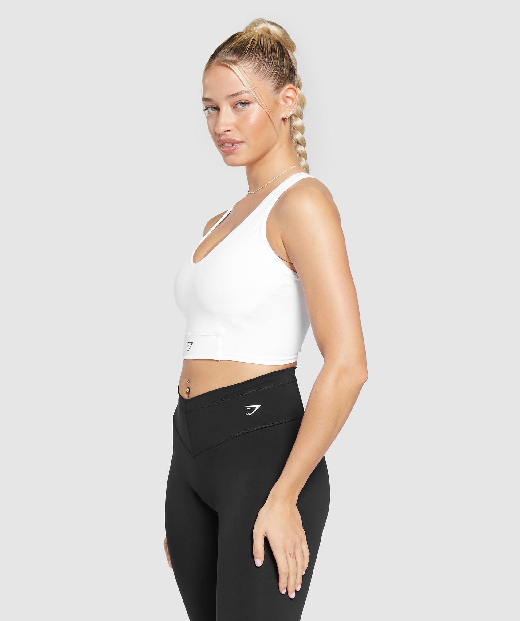 Crop Mesh Tank White
