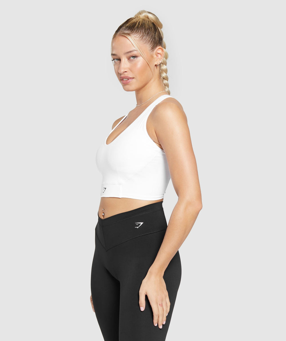 Crop Mesh Tank White