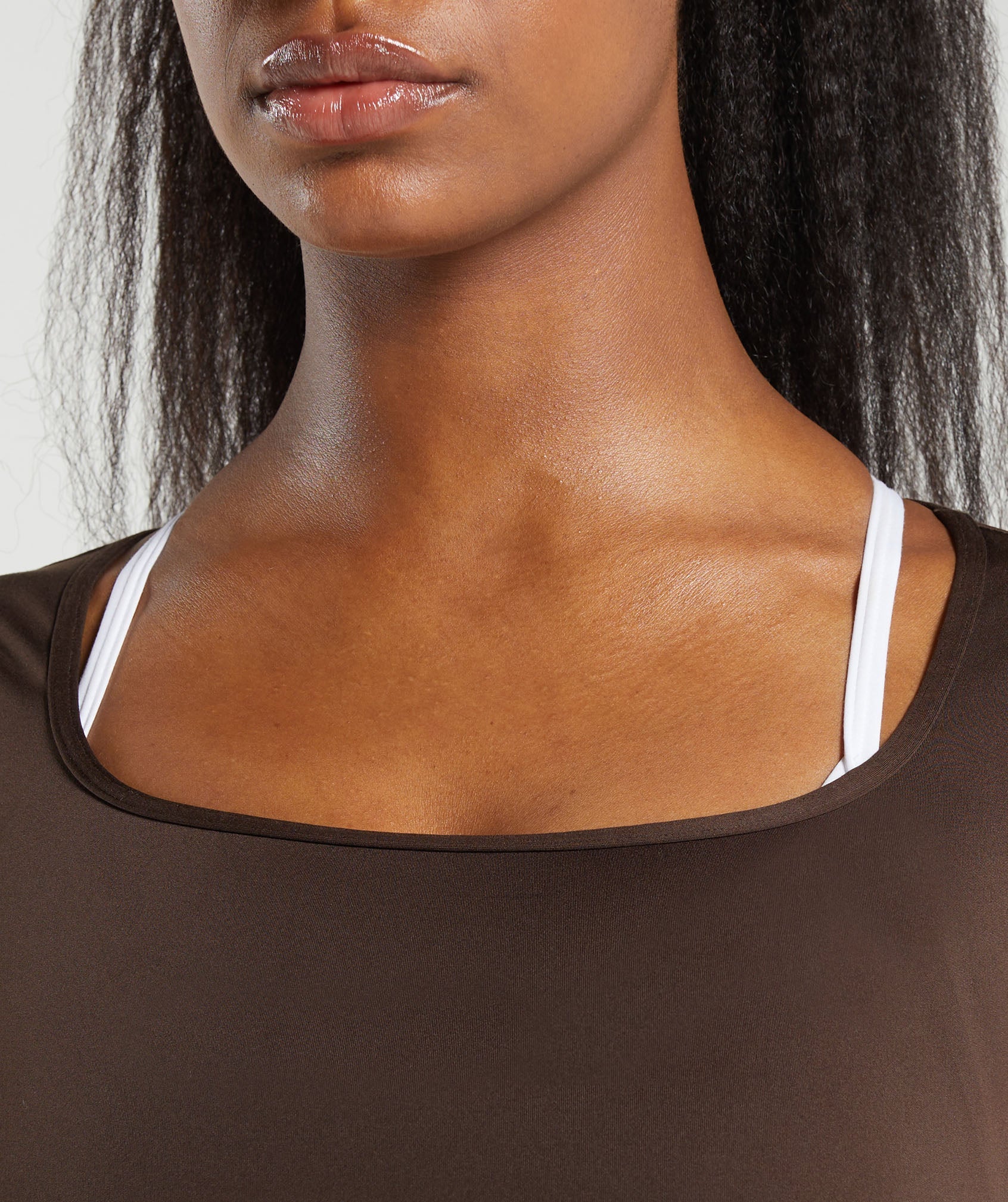 Everyday Cap Sleeve Crop Top Archive Brown