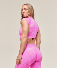 Adapt X Whitney Animal Seamless Crop Top Sour Pink/Vibrant Pink