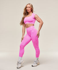 Adapt X Whitney Animal Seamless Crop Top Sour Pink/Vibrant Pink