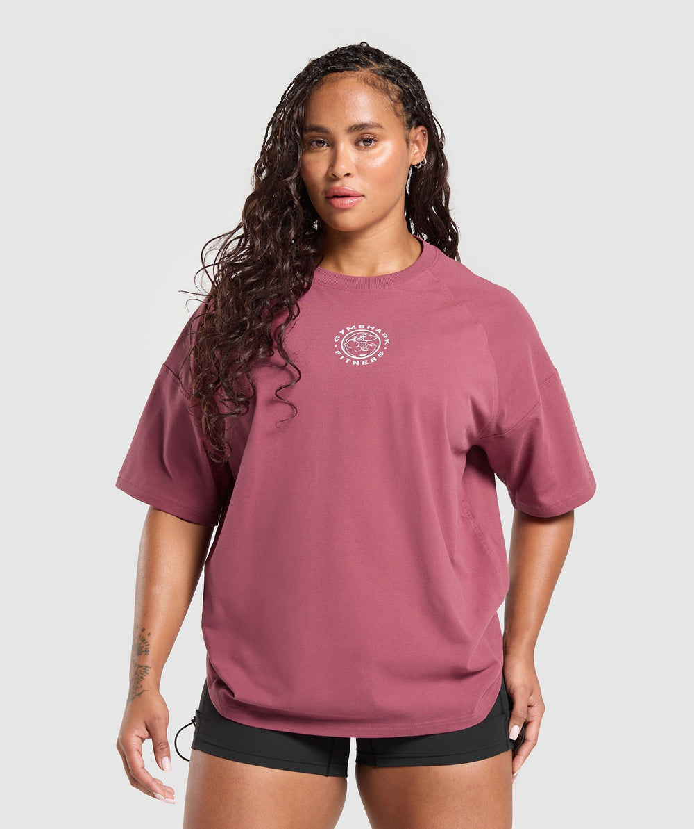 Legacy Logo Oversized T-Shirt Washed Berry Pink