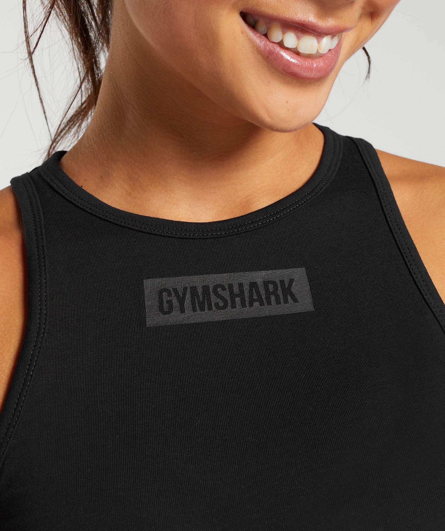 Block Crop Tank Black