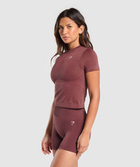 Everyday Seamless Tight Fit Tee Burgundy Brown