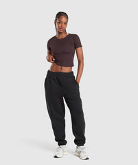 Rib T-Shirt Brown Marl