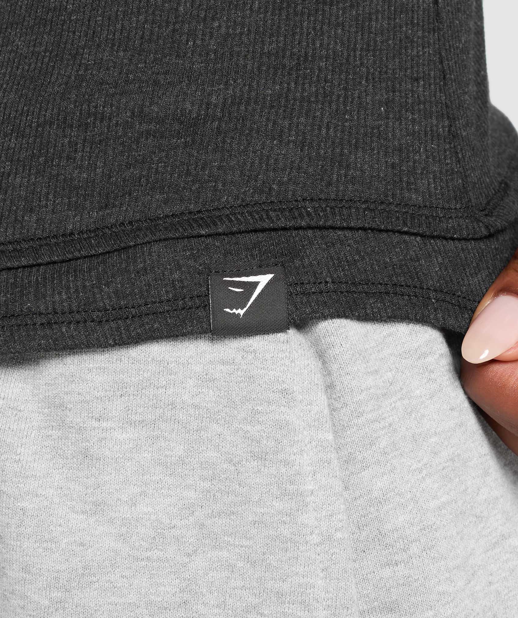 Rest Day Rib Top Black Marl