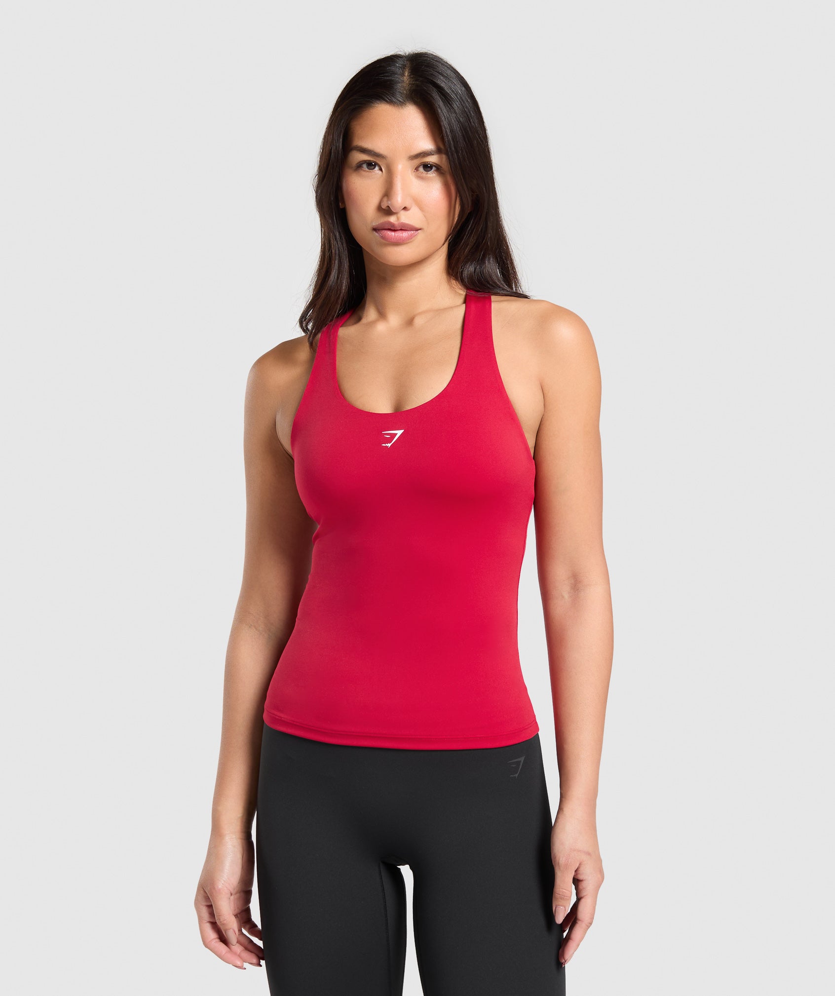 Everyday Racer Back Tank With Shelf Carmine Red