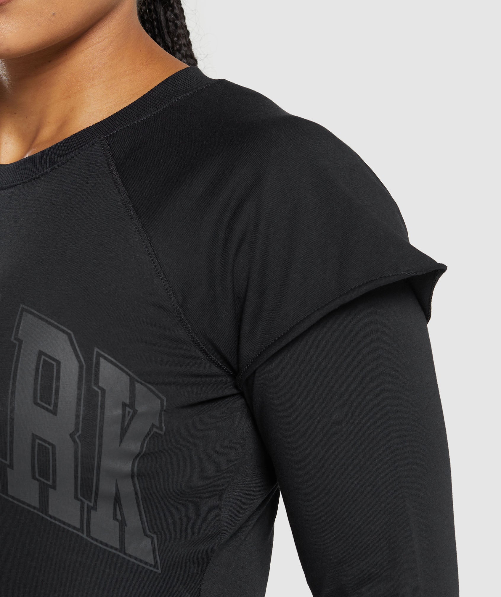 Lifting 2 In 1 Long Sleeve Crop Top Black