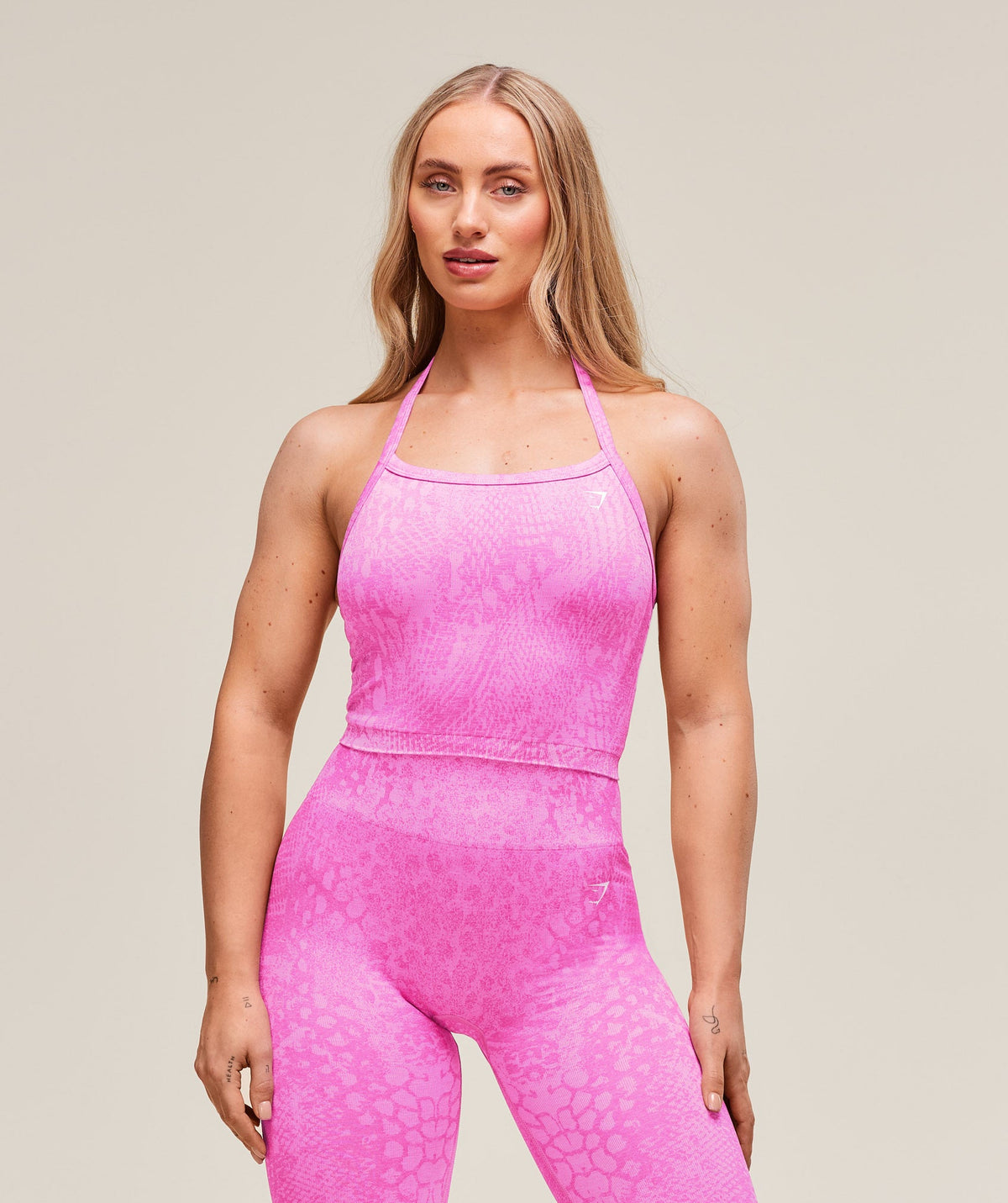 Adapt X Whitney Animal Seamless Midi Tank Sour Pink/Vibrant Pink