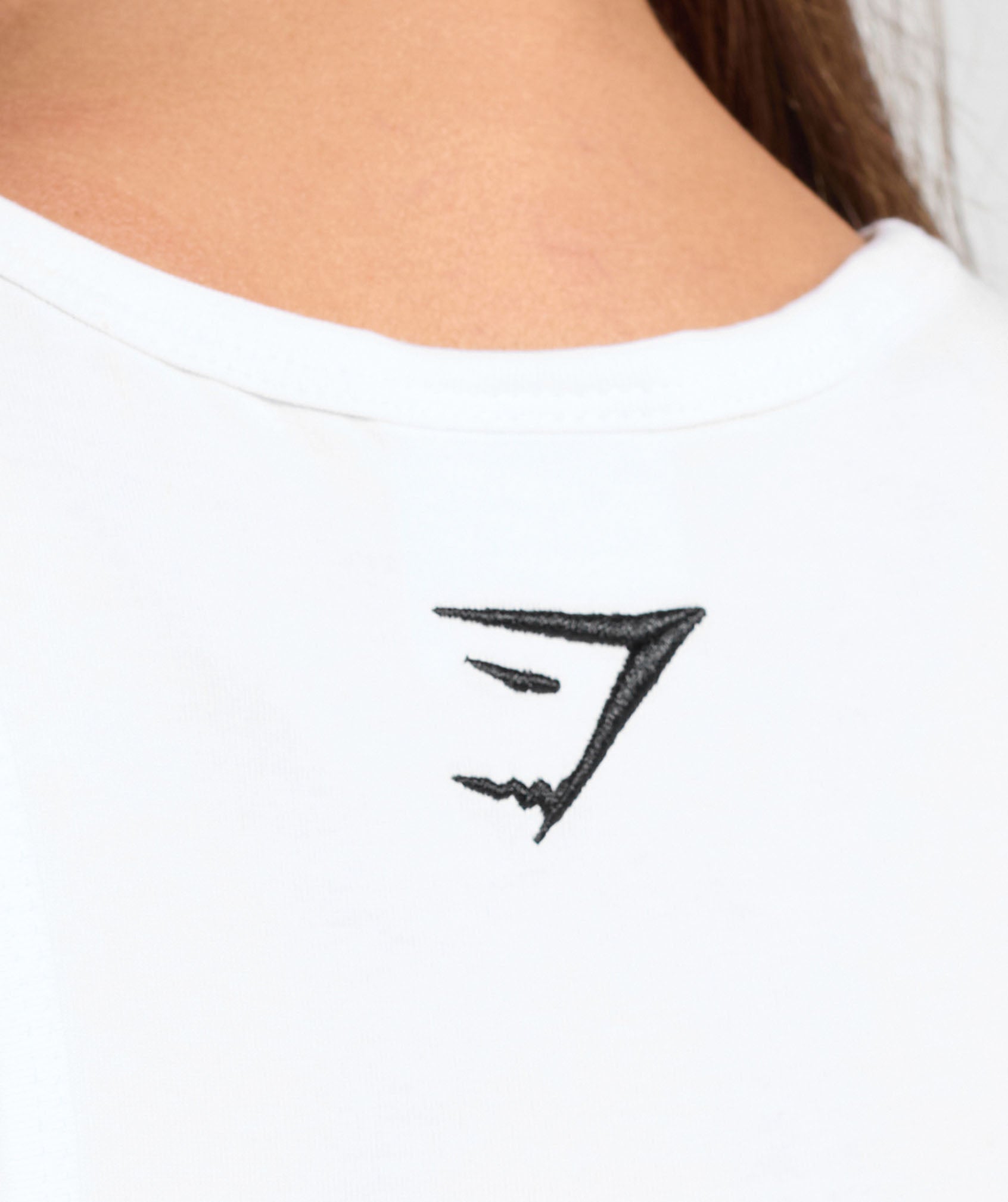 Block Crop Tank White