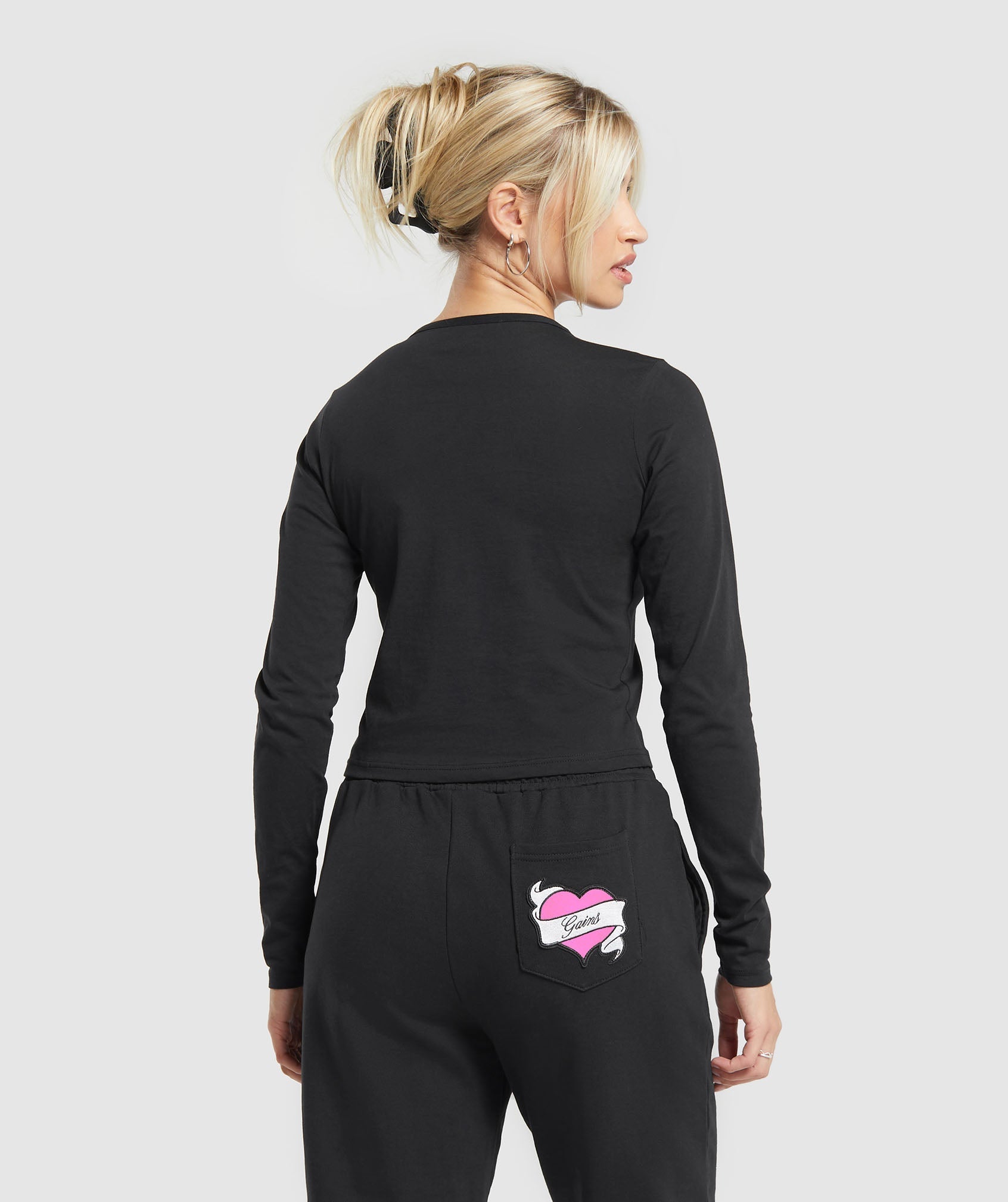 Tattoo Midi Long Sleeve T-Shirt Black