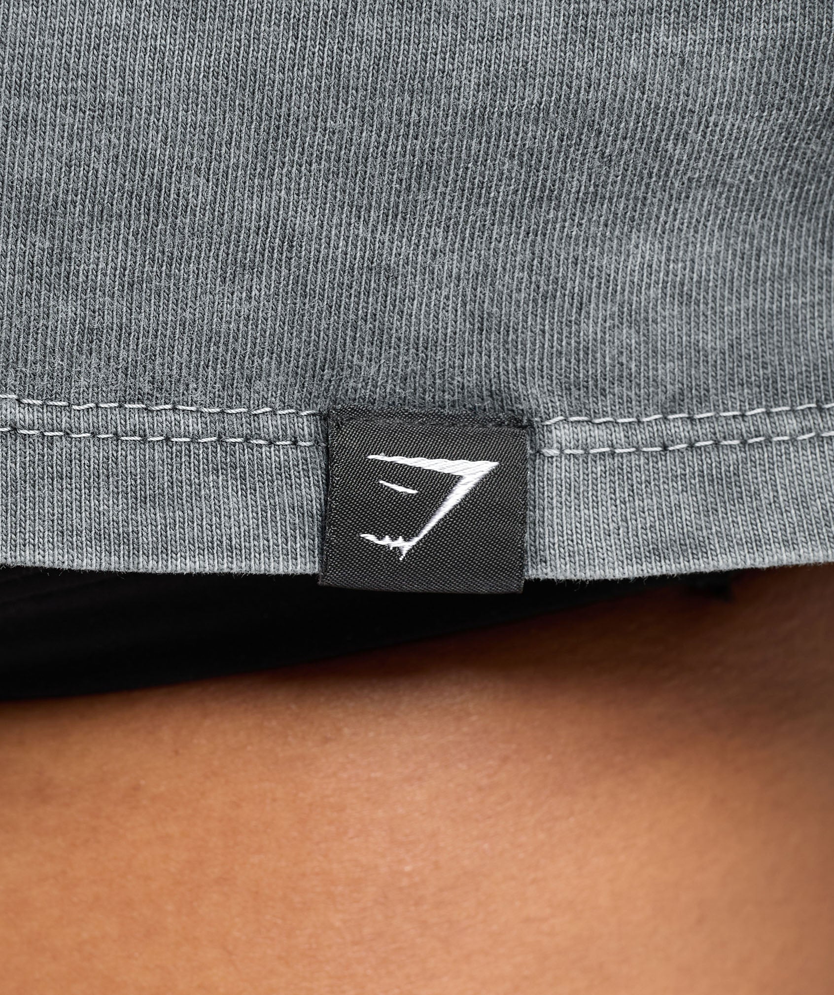 Collegiate Shadow Washed Crop Top Asphalt Grey