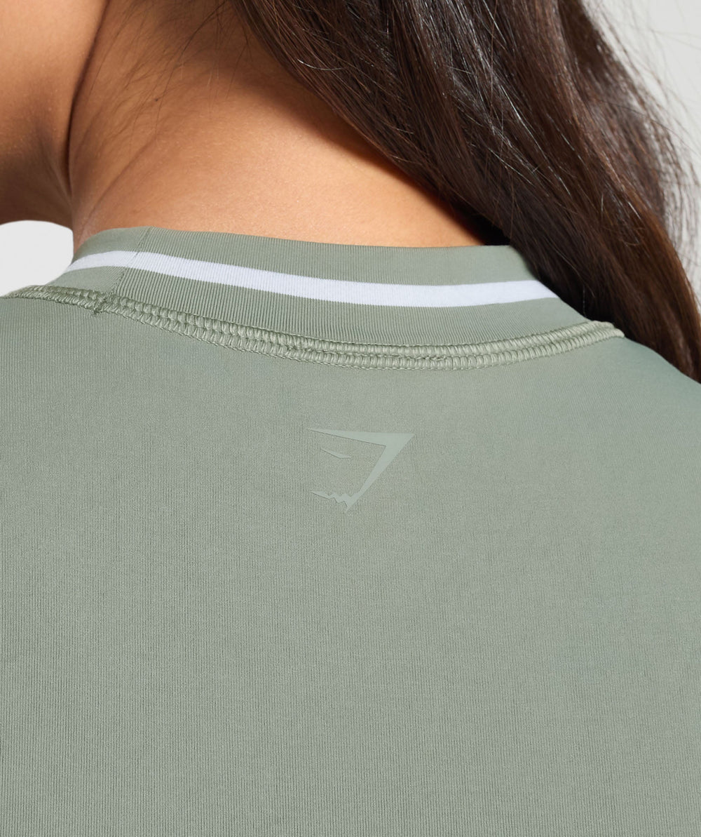 Contrast Seamless Midi Tee Unit Green