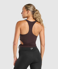 Ruched Side Tank With Shelf Heritage Brown
