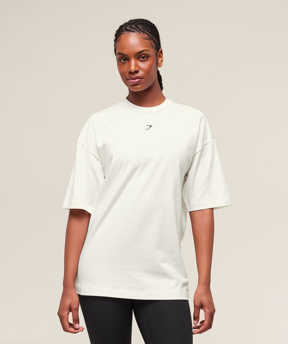 Cherry Graphic Oversized T-Shirt Soft White