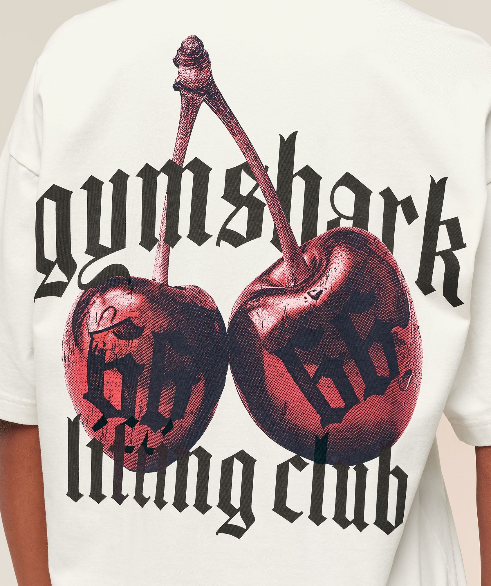 Cherry Graphic Oversized T-Shirt Soft White