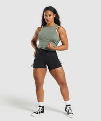 Essential Cotton Midi Tank Unit Green