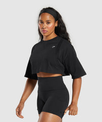 Heavyweight Cotton Crop T-Shirt Black