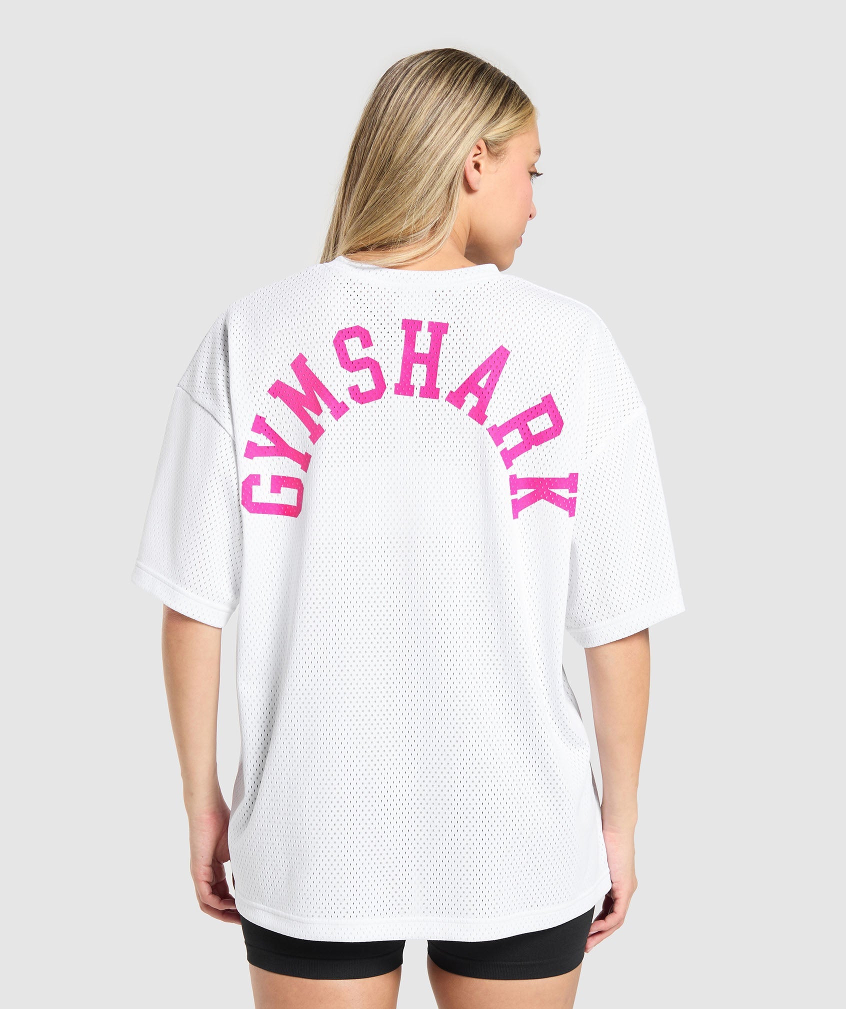 Mesh Graphic Oversized T-Shirt White