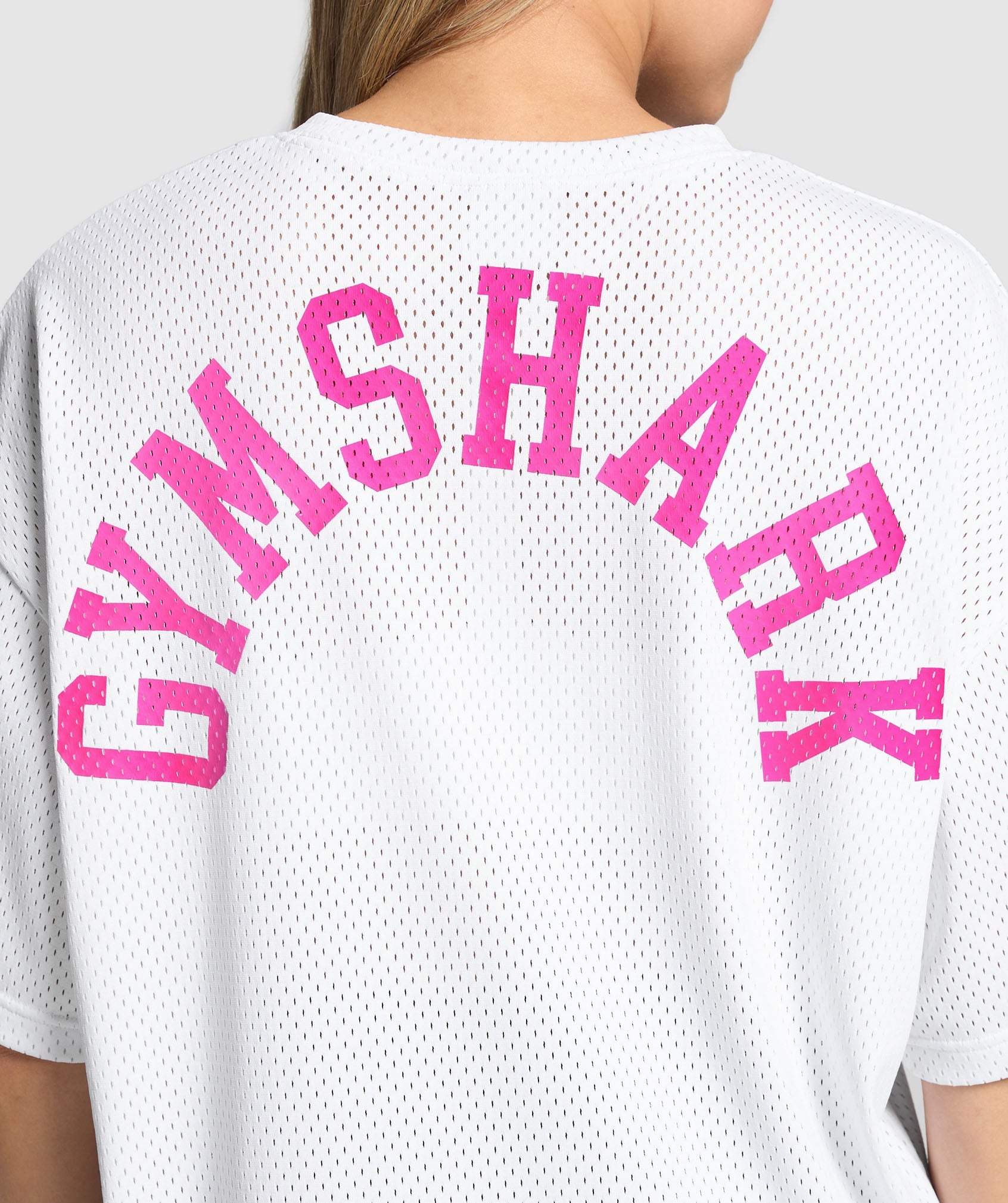 Mesh Graphic Oversized T-Shirt White