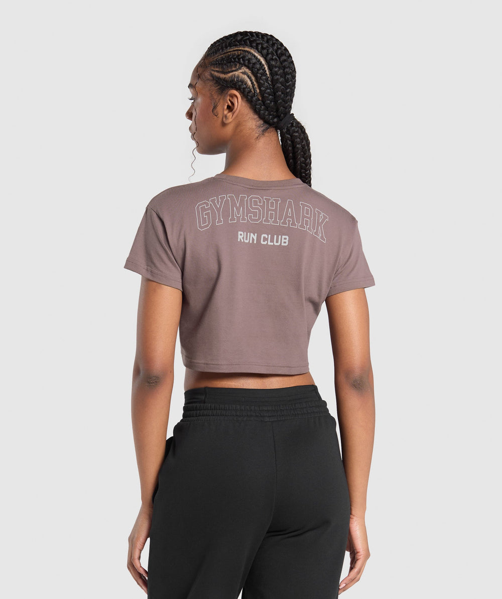 Running Graphic Crop Top Steel Purple