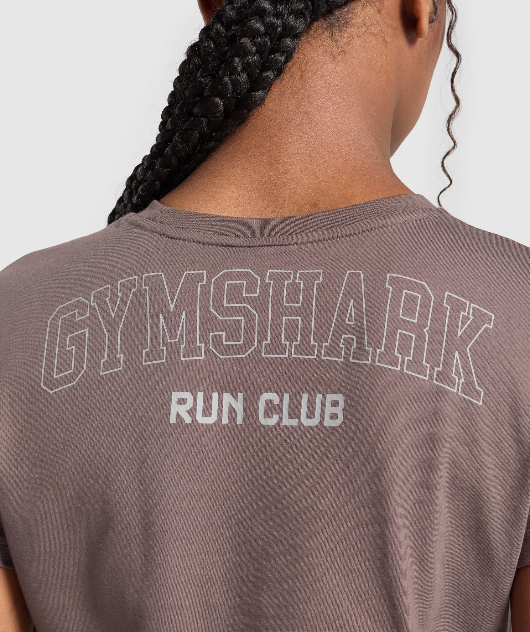 Running Graphic Crop Top Steel Purple
