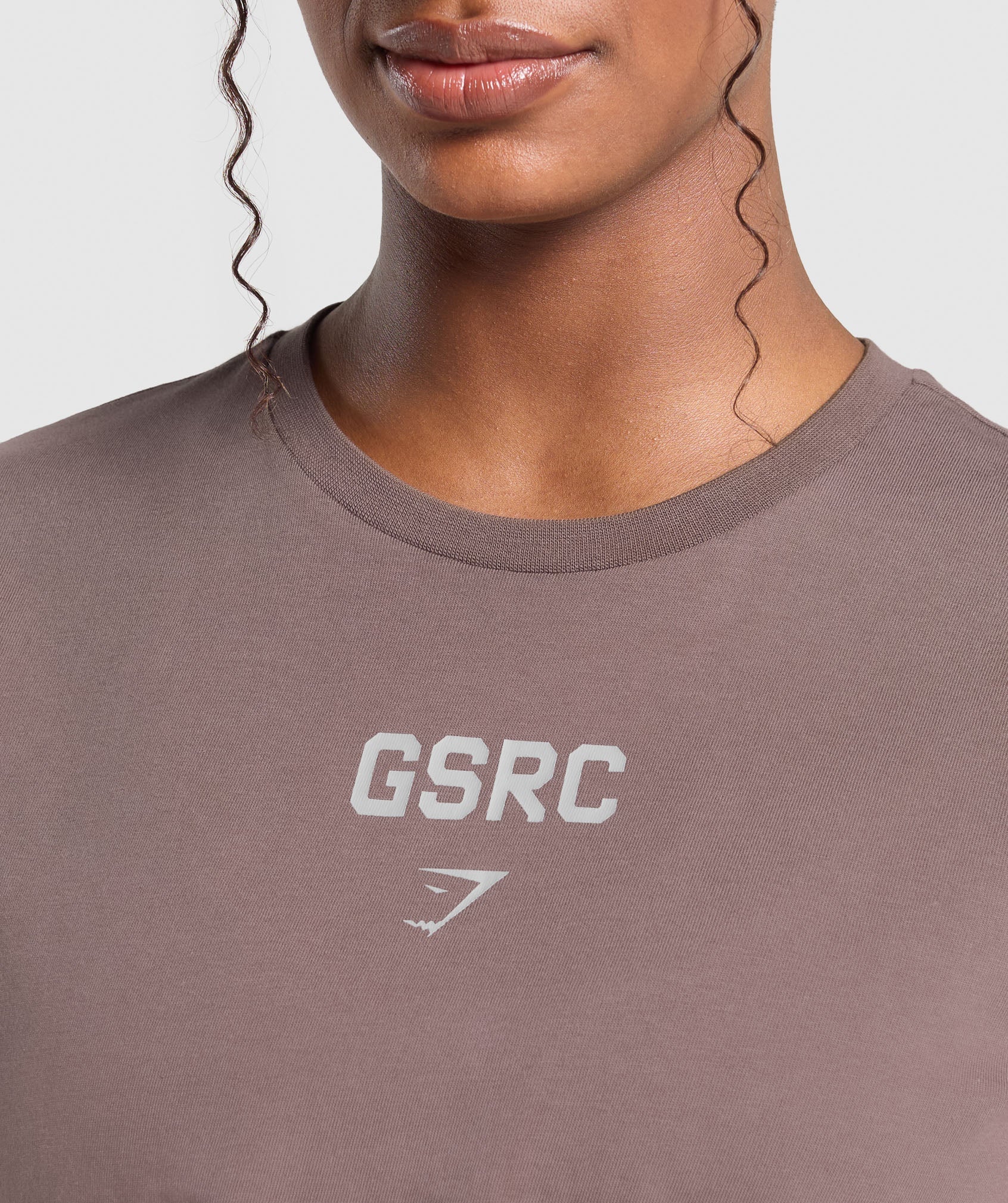 Running Graphic Crop Top Steel Purple