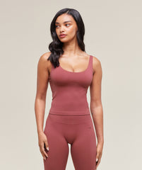 Soft Sculpt Tank With Shelf Washed Berry Pink
