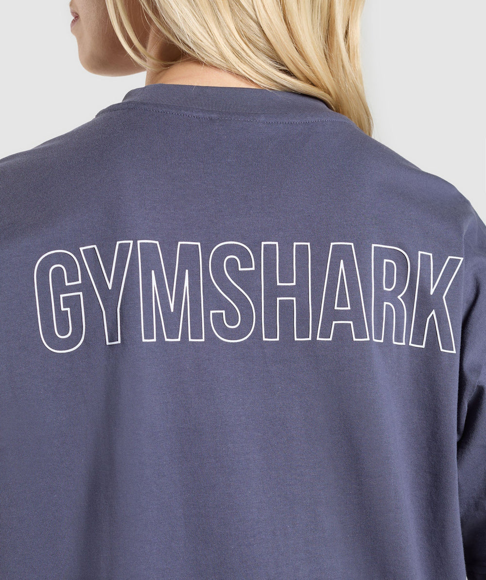Trace Graphic Oversized T-Shirt Weighted Purple