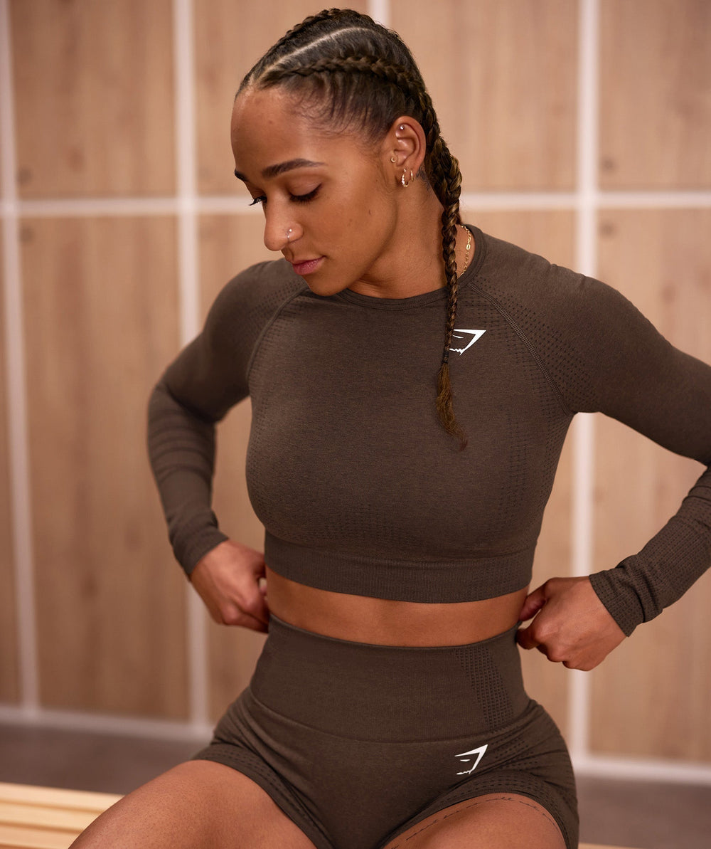 Vital Crop Top Espresso Marl