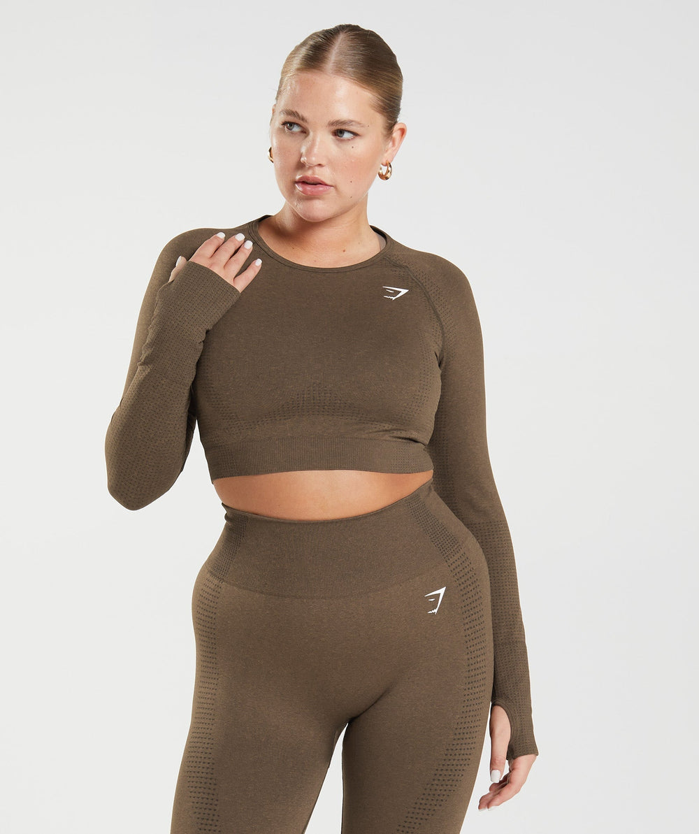 Vital Crop Top Espresso Marl