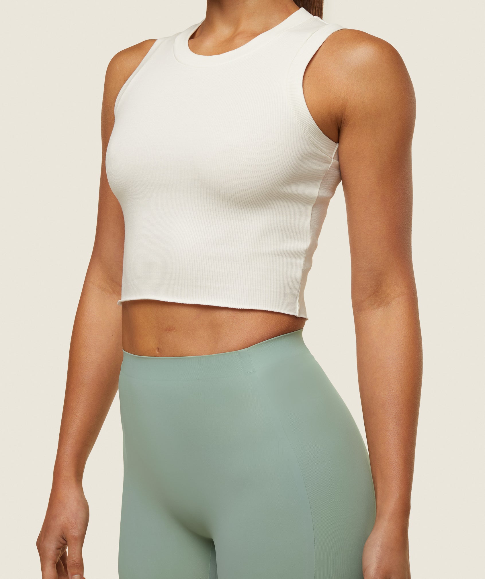 everywear Ribbed Body Tank Soft White
