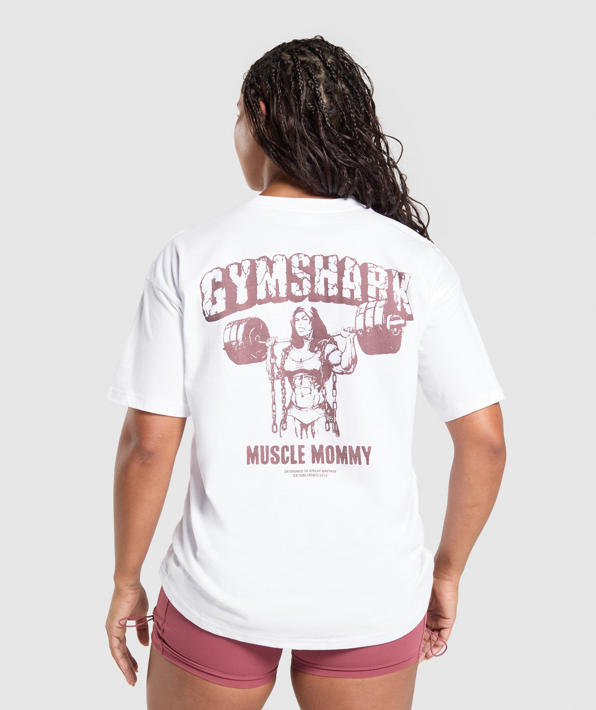 Gritty Muscle Mommy Graphic T-Shirt White