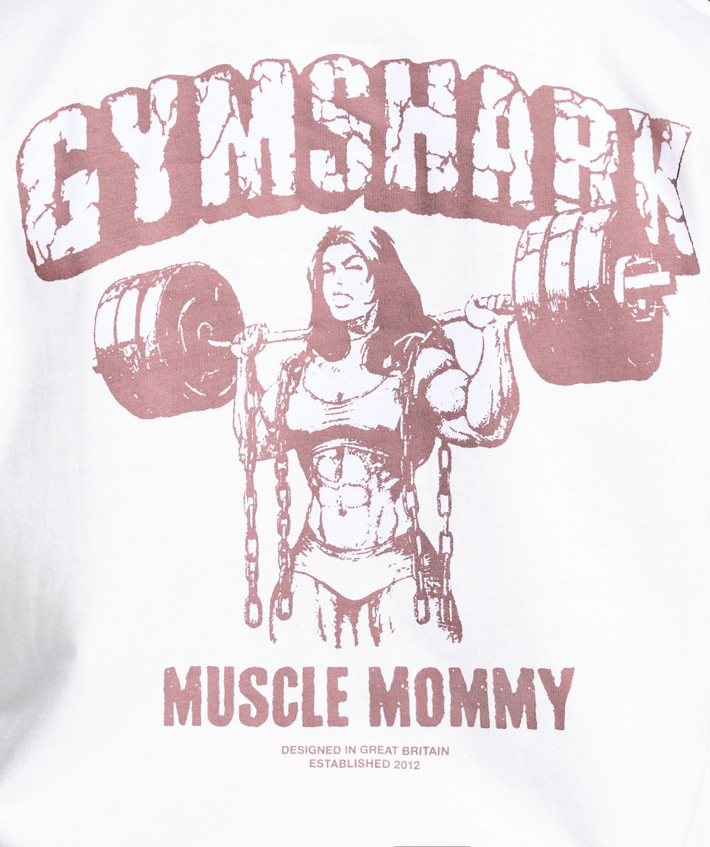 Gritty Muscle Mommy Graphic T-Shirt White