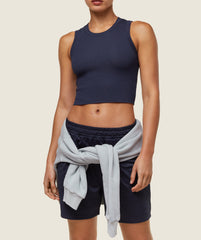 everywear Ribbed Body Tank Heavy Blue
