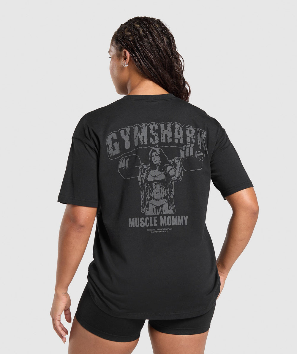 Gritty Muscle Mommy Graphic T-Shirt Black