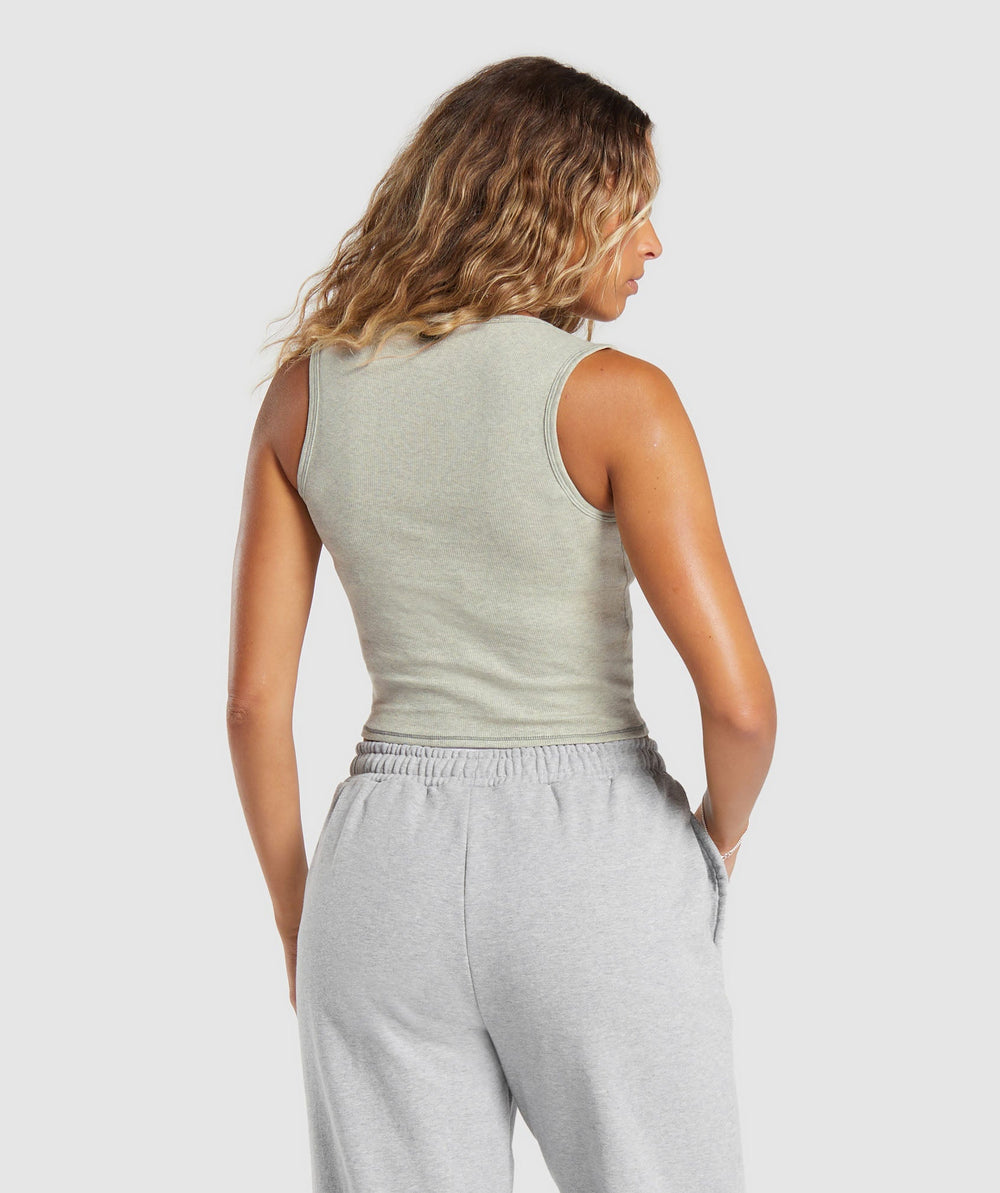 Rib Tank Chalk Green Marl