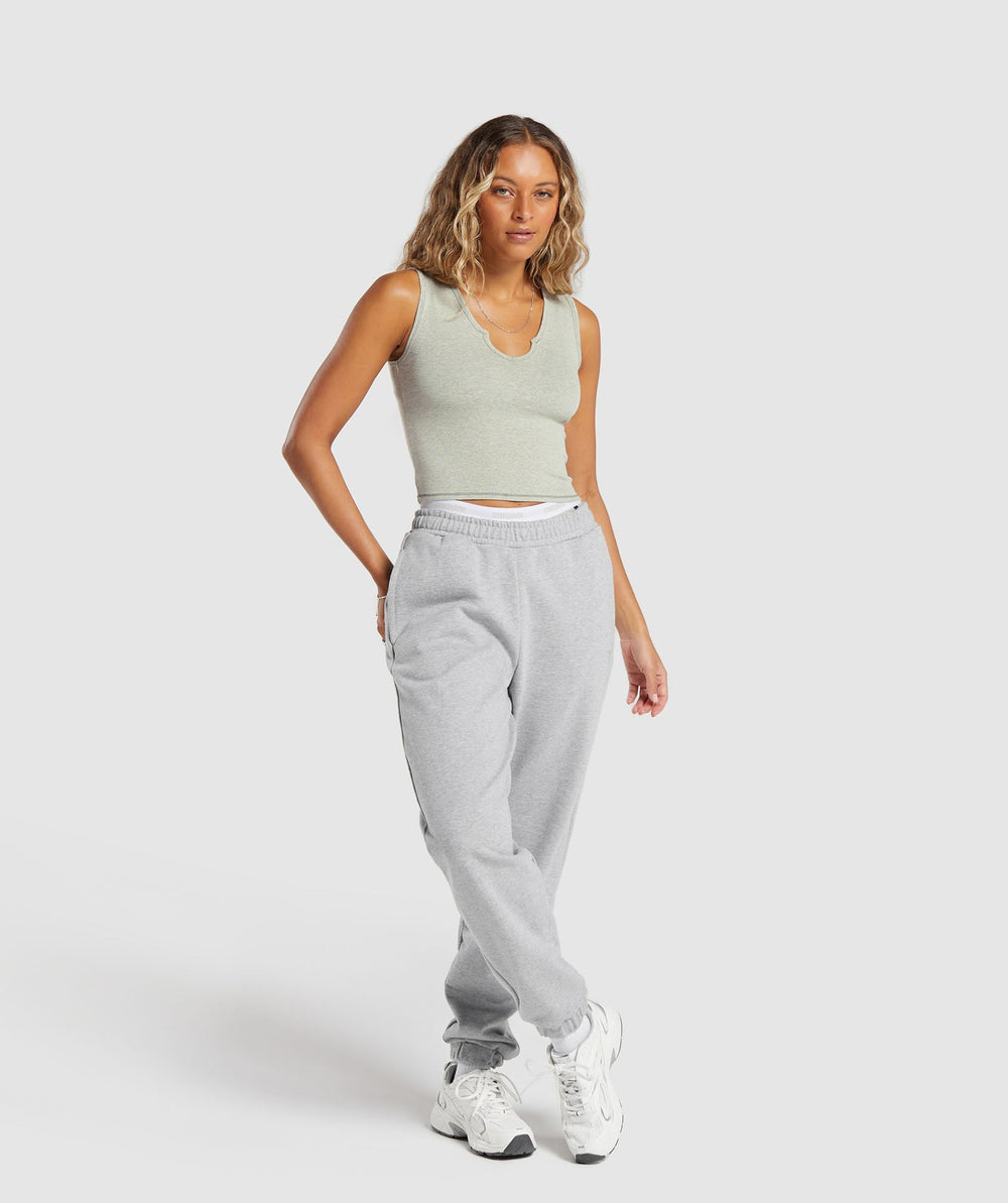 Rib Tank Chalk Green Marl