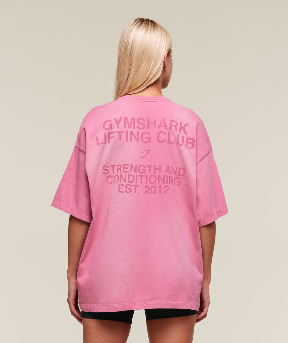 Summer Tie-Dye Graphic Oversized T-Shirt Sunset Pink/Wash