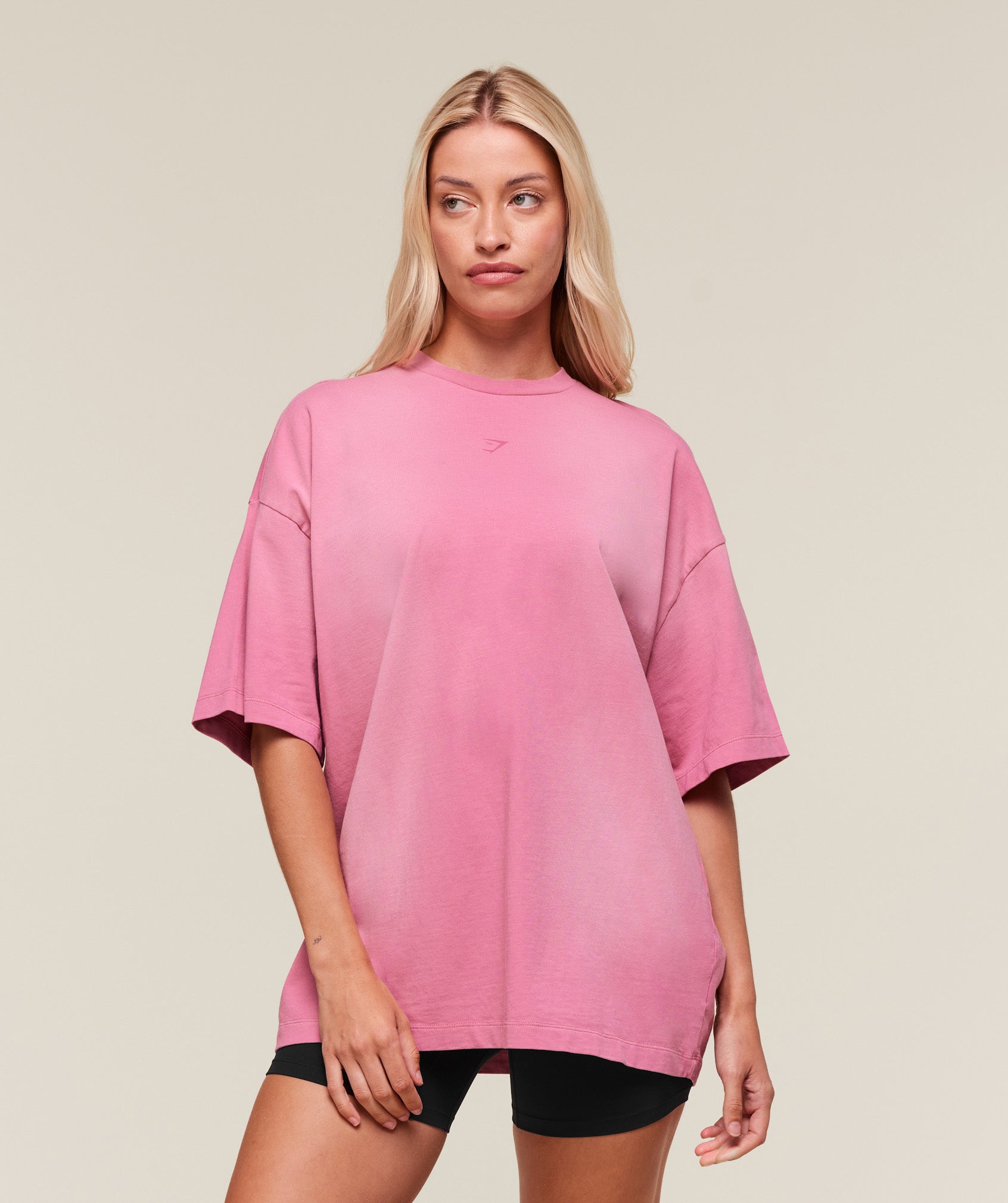 Summer Tie-Dye Graphic Oversized T-Shirt Sunset Pink/Wash
