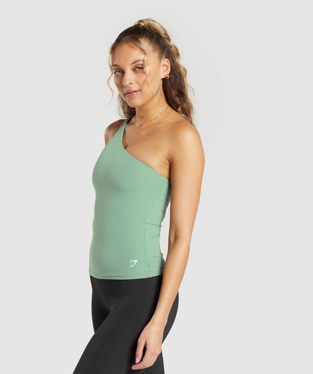 Asymmetric Shelf Tank Dollar Green