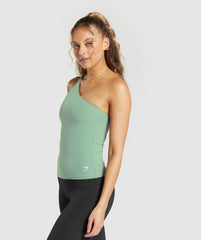 Asymmetric Shelf Tank Dollar Green