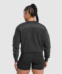Power Oversized Long Sleeve Top Black