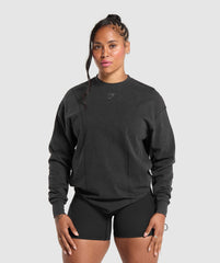 Power Oversized Long Sleeve Top Black