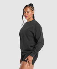 Power Oversized Long Sleeve Top Black