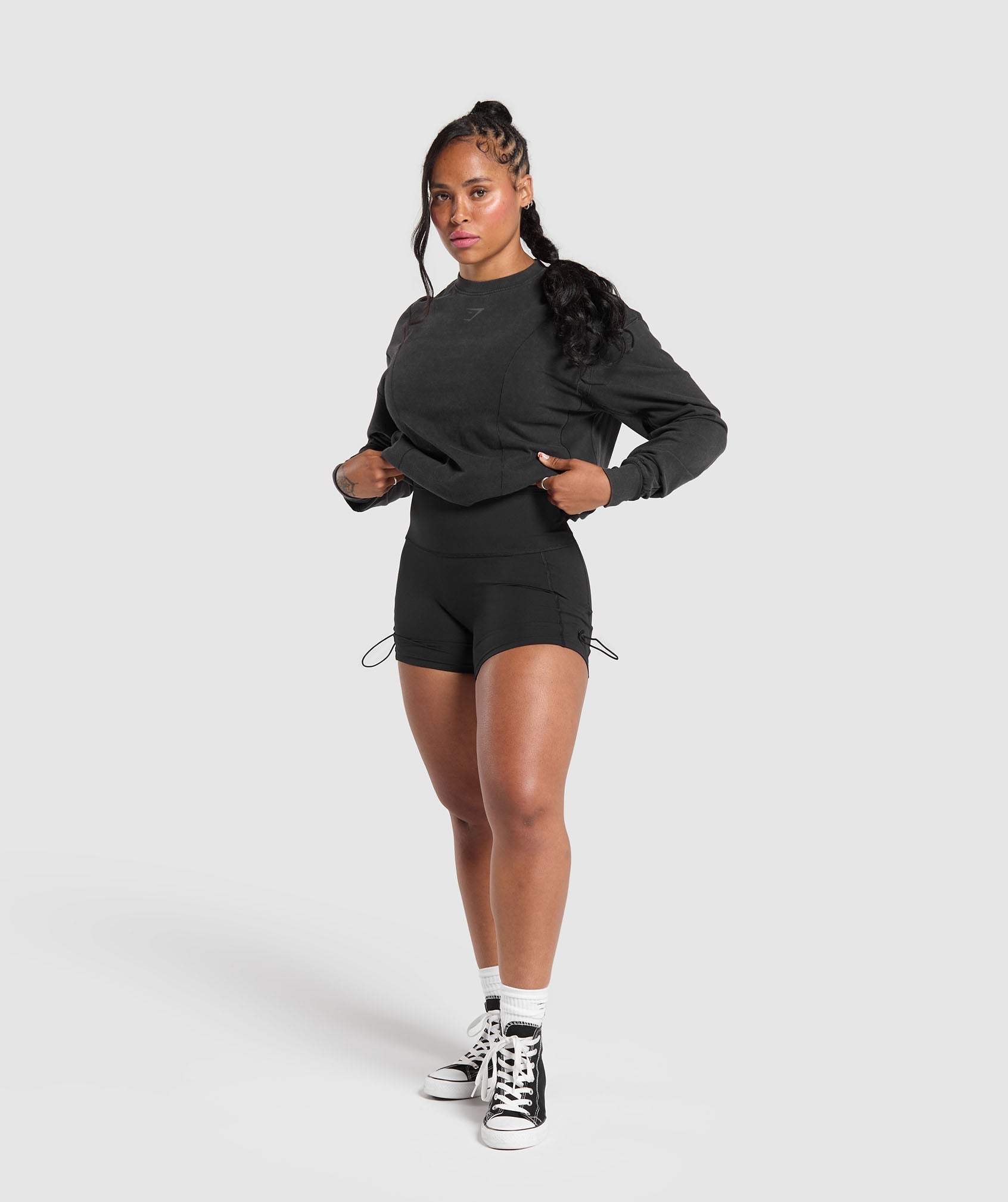 Power Oversized Long Sleeve Top Black