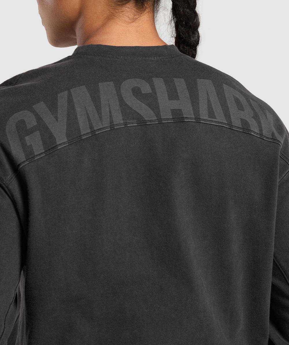 Power Oversized Long Sleeve Top Black