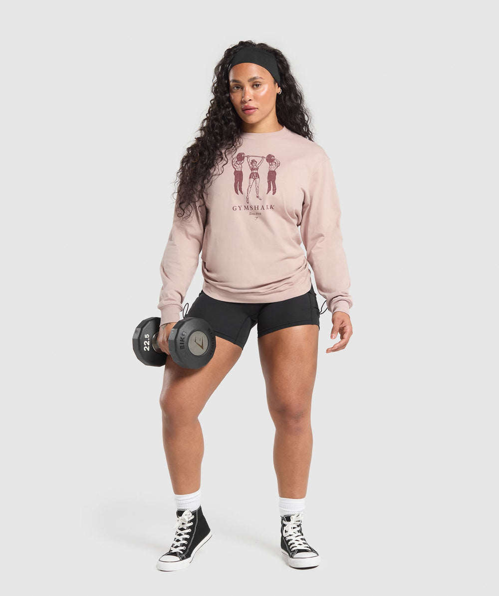 Retro Lifting Long Sleeve T-Shirt Muted Pink
