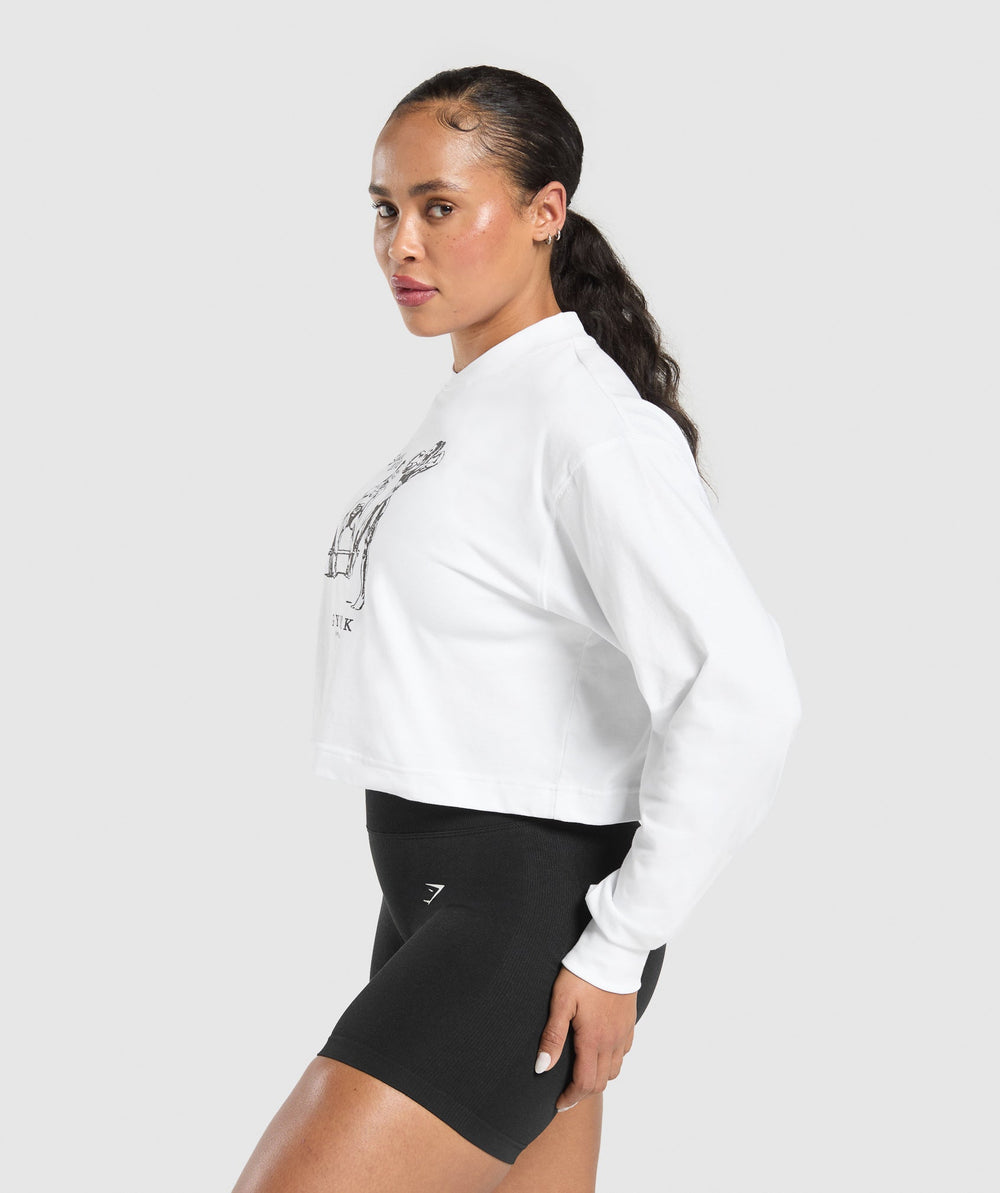 Two Strong Women Midi Long Sleeve Top White