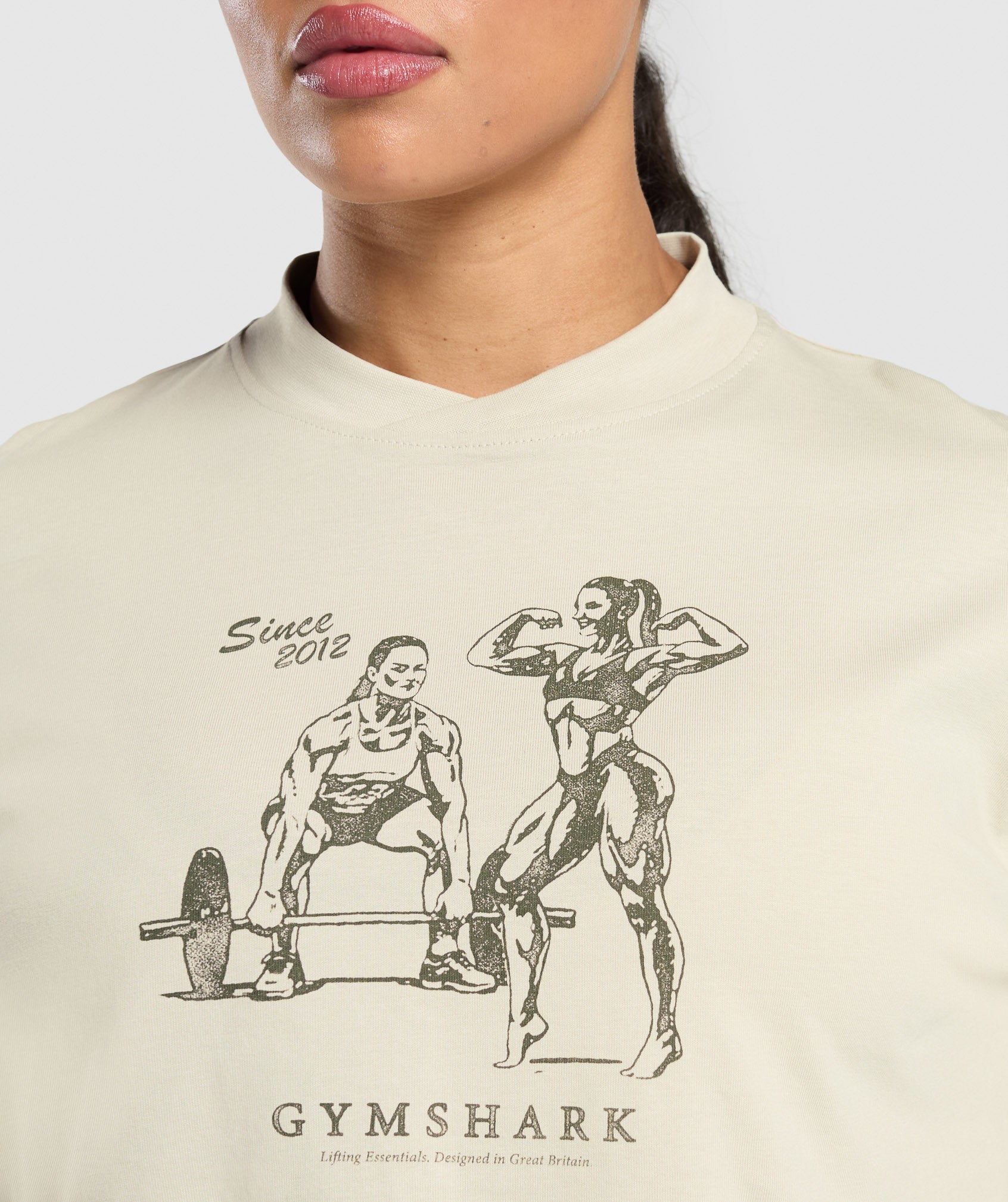 Two Strong Women Midi Long Sleeve Top Pebble Grey